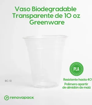 Alternative view of Vaso Biodegradable Transparente de 12 oz - Renovapack