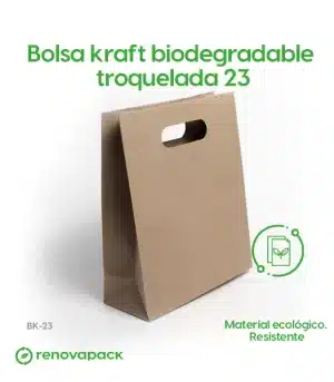 Alternative view of Bolsa Biodegradable Kraft Troquelada 23