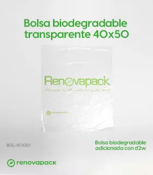 Alternative view of Bolsa Transparente Biodegradable 40x50