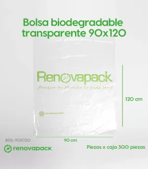 Alternative view of Bolsa Transparente Biodegradable 90x120