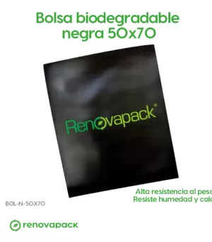 Alternative view of Bolsa biodegradable negra 50x70