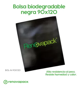 Alternative view of Bolsa Negra Biodegradable 90x120