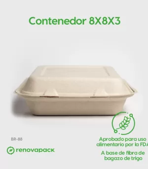 Alternative view of Contenedor Biodegradable 8x8x3