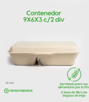 Alternative view of Contenedor Biodegradable 9x6x3 c/2div