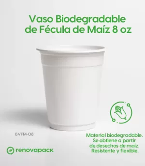 Alternative view of Vaso Biodegradable de Fécula de Maíz 8 oz