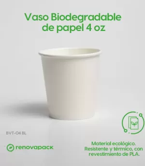 Alternative view of Vaso Térmico 4oz Biodegradable