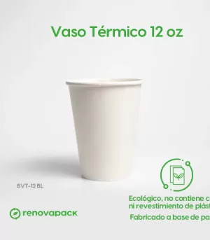 Alternative view of Vaso Biodegradable de papel 12 oz