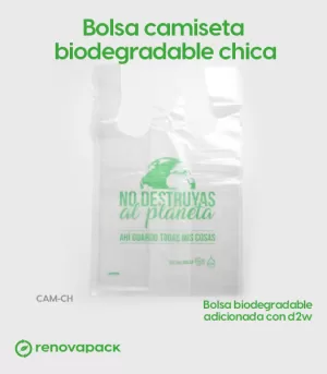 Alternative view of Bolsa Biodegradable de Camiseta Chica