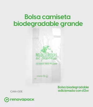 Alternative view of Bolsa Biodegradable de Camiseta Grande