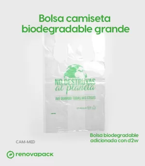 Alternative view of Bolsa Biodegradable de Camiseta Mediana