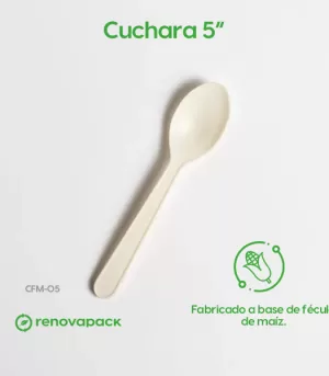 Alternative view of Cuchara Biodegradable Fécula de Maíz 5"