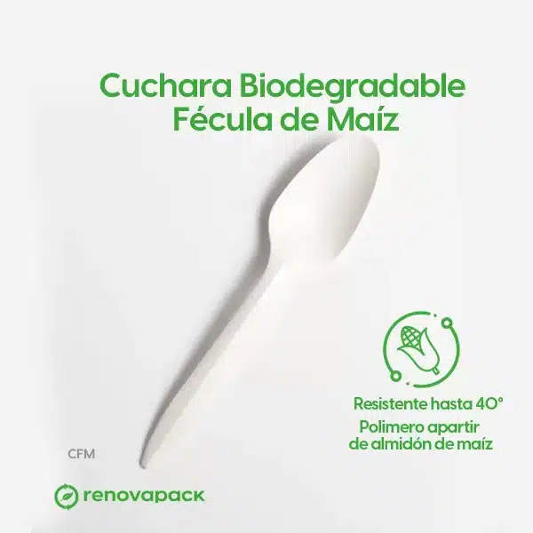 Cuchara Biodegradable Fécula de Maíz - Imagen 2