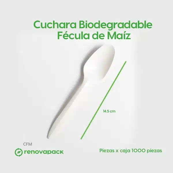 Cuchara Biodegradable Fécula de Maíz - Imagen 3