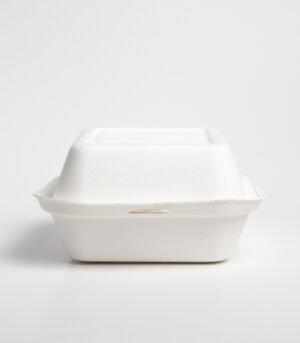 Contenedor hamburguesero biodegradable blanco
