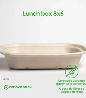 Alternative view of Contenedor Biodegradable Lunch-box 8x6