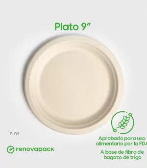 Alternative view of Plato Desechable Biodegradable 9" - Renovapack