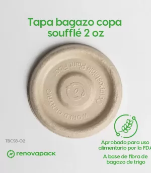 Alternative view of Tapa Copa Soufflé 2oz Biodegradable