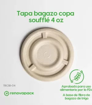 Alternative view of Tapa Copa Soufflé 4oz Biodegradable