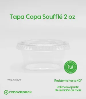 Alternative view of Tapa Biodegradable Copa Soufflé - 2 oz