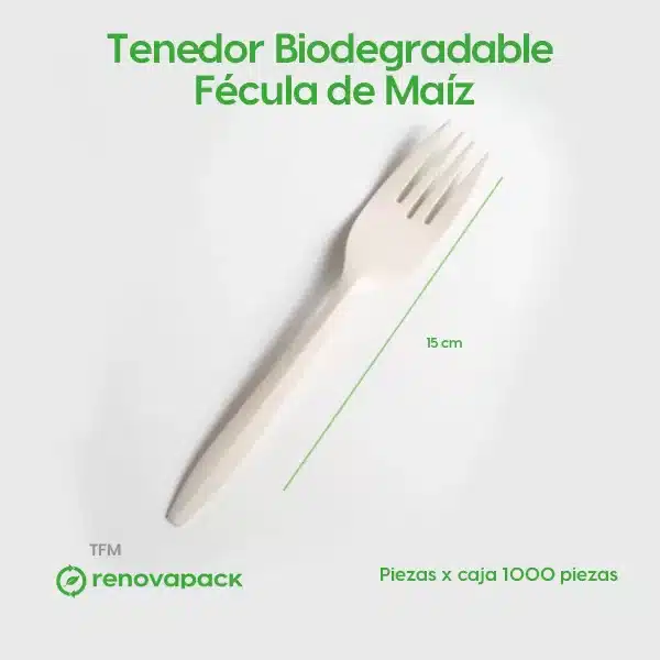 Tenedor Biodegradable Fécula de Maíz - Imagen 3