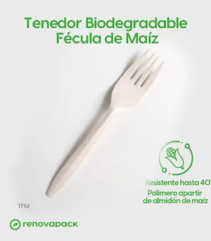Alternative view of Tenedor Biodegradable Fécula de Maíz