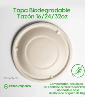 Alternative view of Tapa Biodegradable Tazón 16/24/32oz