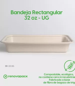Alternative view of Bandeja Rectangular 32oz - UG