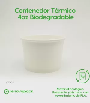 Alternative view of Contenedor Térmico 4oz Biodegradable
