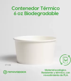 Alternative view of Contenedor Térmico 6oz Biodegradable
