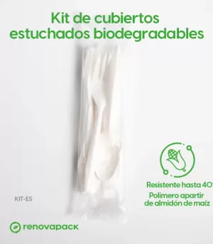 Alternative view of Kit de cubiertos estuchados biodegradables
