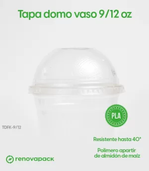 Alternative view of Tapa domo biodegradable vasos 9/12oz
