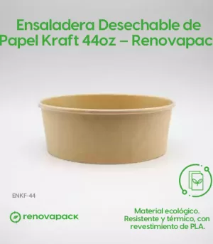 Alternative view of Ensaladera Desechable de Papel Kraft 44oz - Renovapack